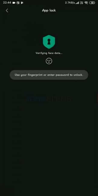 reconocimiento facial de MIUI 10