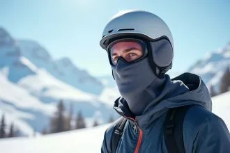 Cagoule homme pour le ski en hiver sur les pistes enneigées