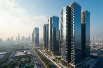 Investisseurs examinant des plans immobiliers à Dubaï