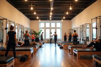 Cours de pilates et yoga dans un studio moderne à Paris