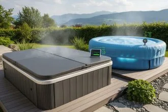 Comparaison entre couverture de spa rigide et gonflable