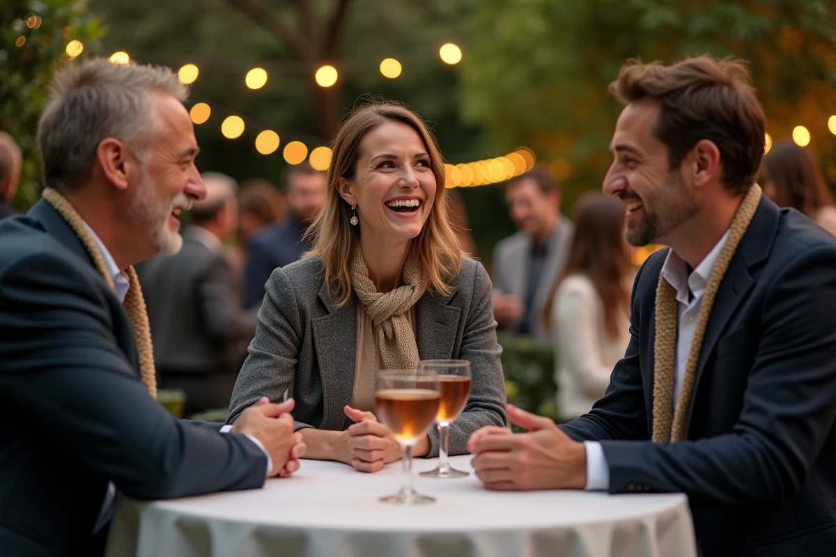 Trois personnes souriantes lors d