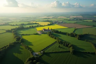 Zonage de parcelle illustrant les zones agricoles et urbaines