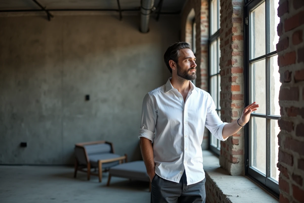 Homme debout près d'une fenêtre industrielle dans un loft, regard introspectif représentant la résilience et la reprise de confiance après une trahison
