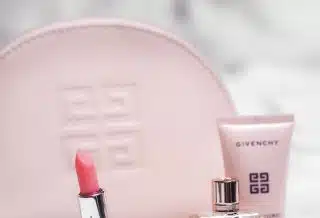 pink nail polish on pink leather pouch