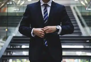 person standing near the stairs